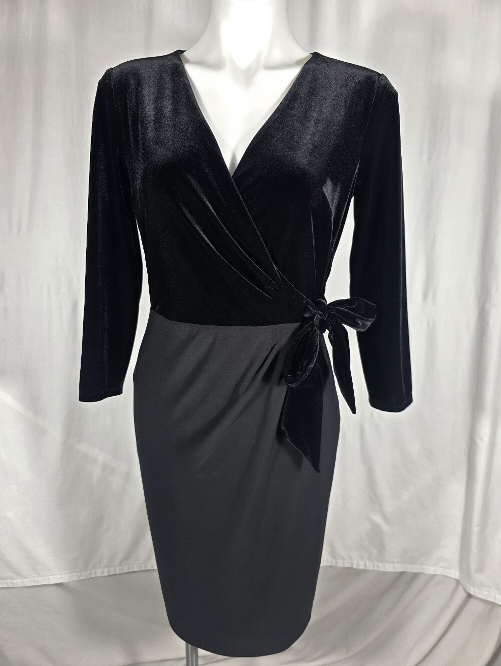 Lauren Ralph Lauren Black Velvet Dress 4 Dark Academia Goth Moody NWOT